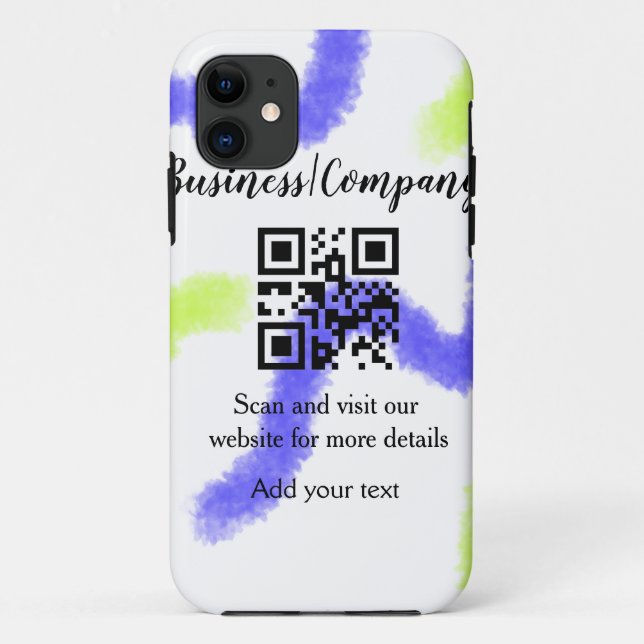 Capa Para iPhone 11 site simples de empresa de negócios código de barr (Verso)