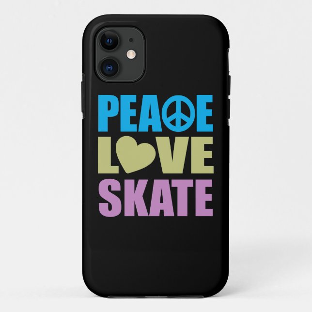 Capa Para iPhone 11 Skate do amor da paz (Verso)