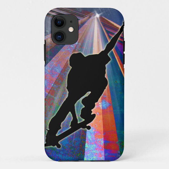 Capa Para iPhone 11 Skate em um raio da construção (Verso)