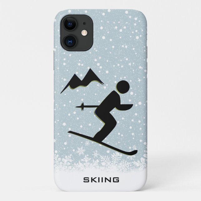 Capa Para iPhone 11 Skiing Design Smartphone Case (Verso)