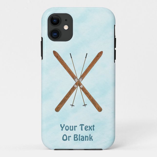 Capa Para iPhone 11 Skis Entre Países Na Neve (Verso)