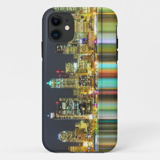 Capa Para iPhone 11 Skyline de Seattle na noite com reflexão