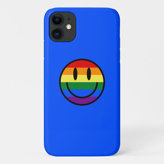 Capa Para iPhone 11 Smiley face arco-íris (Verso)