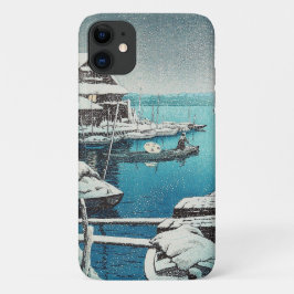 Capa Para iPhone 11 Snow Mukôjima Hasui Kawase shin hanga art inverno
