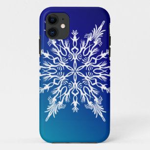 Capa Para iPhone 11 SNOWFLAKE em azul