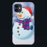 Capa Para iPhone 11 Snowman Winter Merry Christmas Snow<br><div class="desc">Bonito boneco de neve no Tema de Natal da neve Doormat.</div>