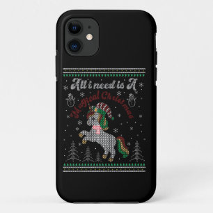 Capa Para iPhone 11 Só Preciso De Um Natal Mágico, Unicórnio