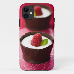 Capa Para iPhone 11 Sobremesa branca da musse de chocolate