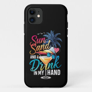 Capa Para iPhone 11 Sol Areia e uma Bebida na Minha Mão Cruzeiro de Pr