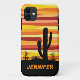 Capa Para iPhone 11 Sol do deserto geométrico