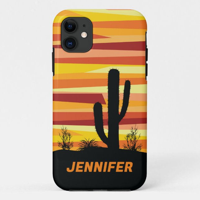 Capa Para iPhone 11 Sol do deserto geométrico (Verso)