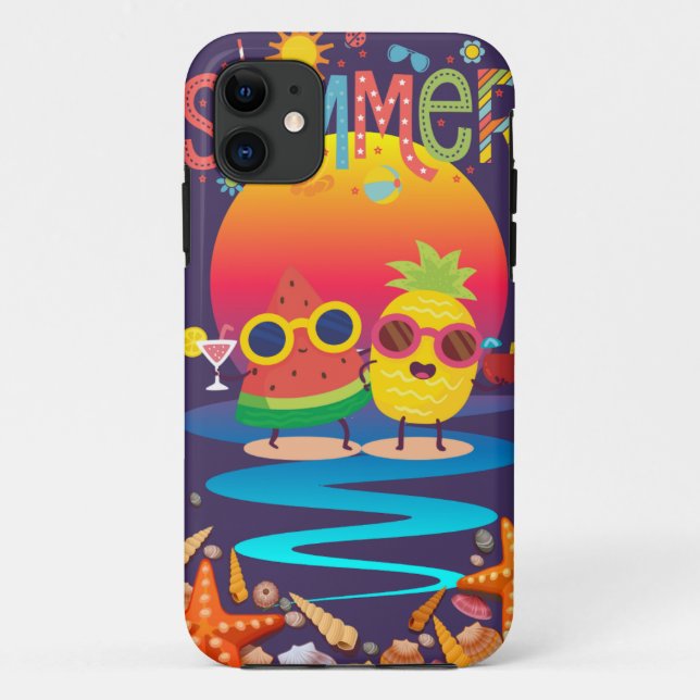 Capa Para iPhone 11 Soma de Verão Fundo Sunset (Verso)