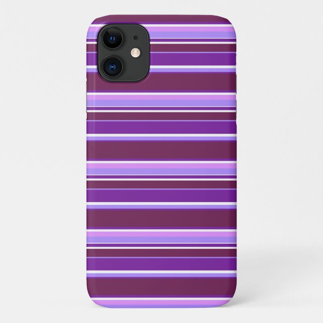 Capa Para iPhone 11 Sombras de listras roxas (Verso)