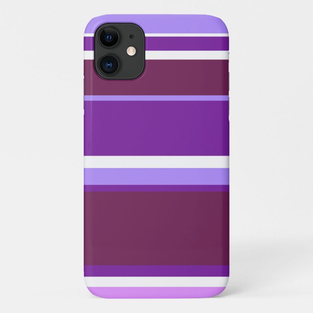 Capa Para iPhone 11 Sombras de listras roxas (Verso)