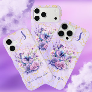 Capa Para iPhone 11 Sonho de Borboleta em Roxo