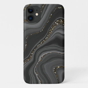 Capa Para iPhone 11 Sonho de Glitter de Agato Branco de Cinzas Negras