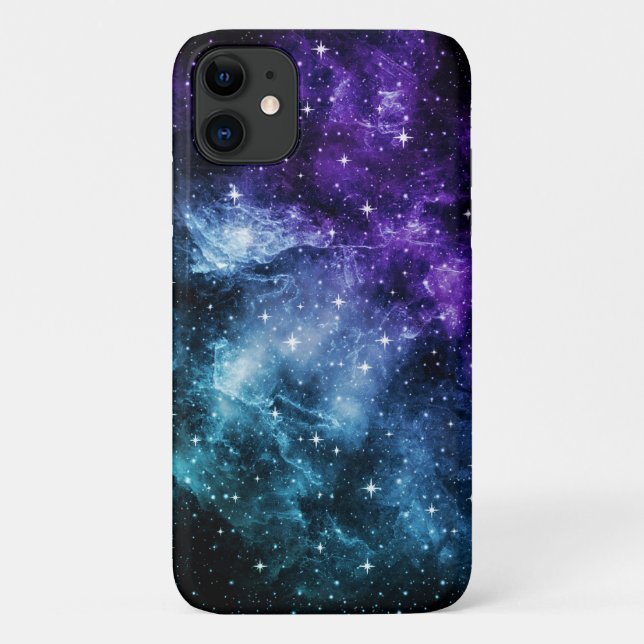 Capa Para iPhone 11 Sonho de Nebulosa da Galáxia de Teto Roxo #1 (Verso)
