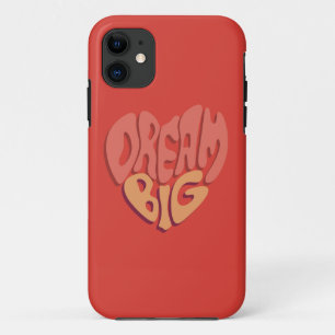 Capa Para iPhone 11 Sonho Grande: Slogan Poderoso do Coração Vermelho