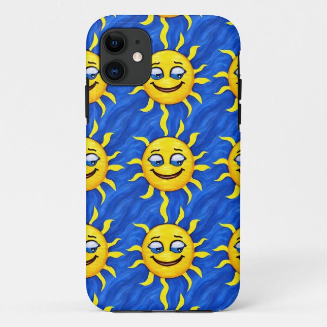 Capa Para iPhone 11 Sorriso Face Sol Sunny (Verso)