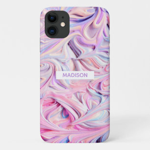 Capa Para iPhone 11 Sorvete de verão doce Nome personalizado Girly