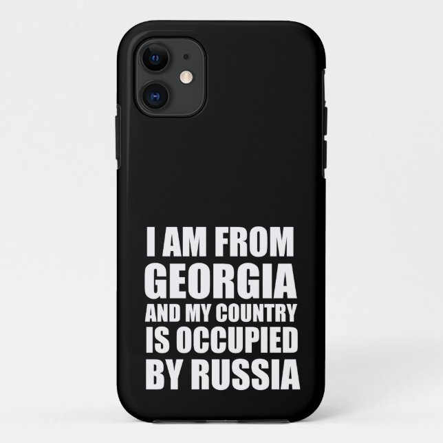 Capa Para iPhone 11 Sou da Geórgia e o meu país está ocupado (Verso)