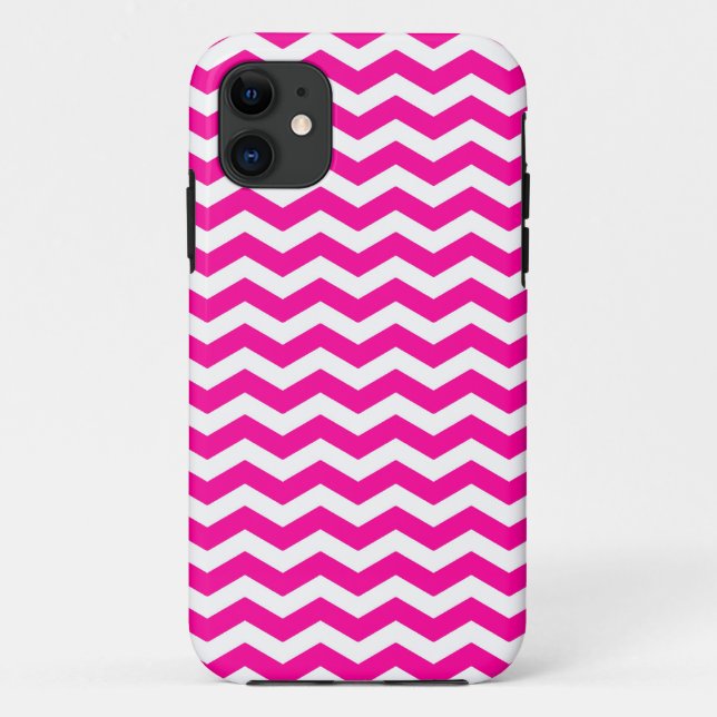 Capa Para iPhone 11 South Beach Pink Wave Chevron (Verso)