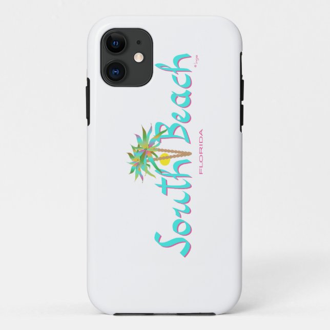 Capa Para iPhone 11 South Beach Sun Miami (Verso)