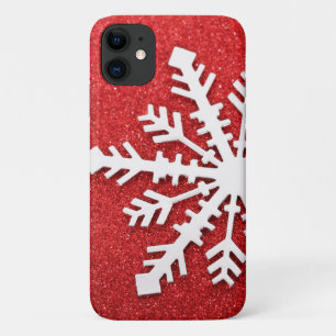 Capa Para iPhone 11 Sparkles de Natal Vermelho