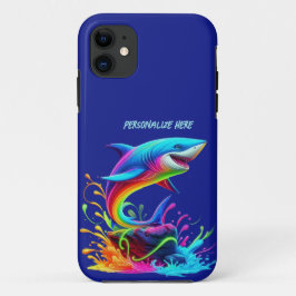 Capa Para iPhone 11 Splash Colorido de Tubarão