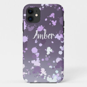 Capa Para iPhone 11 Splash de Pintura de Gradiente de Lavanda Roxo Per