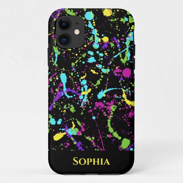 Capa Para iPhone 11 Splatter de pintura colorido- (Verso)