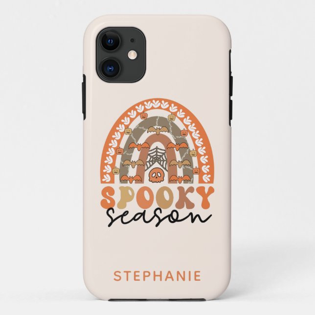 Capa Para iPhone 11 Spooky Season Halloween Rainbow Fall (Verso)