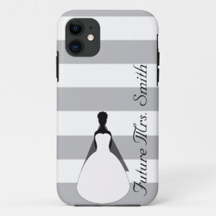 Capa Para iPhone 11 Sra. futura cinzenta e branca Noiva Ser
