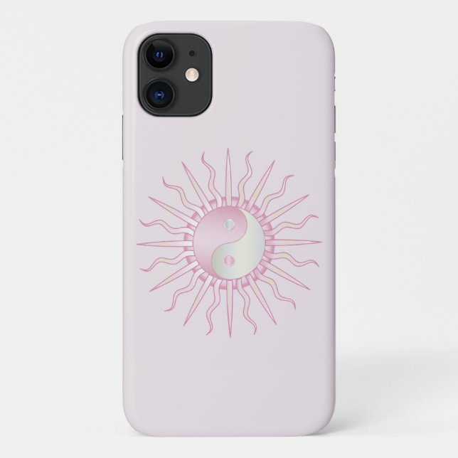 Capa Para iPhone 11 Starburst Rosa Yin Yang (Verso)