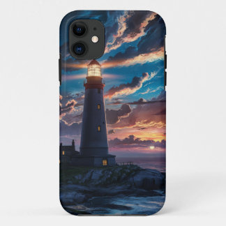 Capa Para iPhone 11 Starry Night Lighthouse