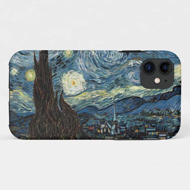 Capa Para iPhone 11 Starry Night por Van Gogh (Verso (horizontal))
