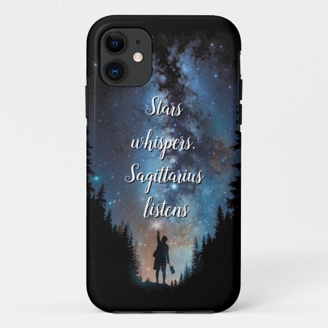 Capa Para iPhone 11 Stars whispers, Sagittarius escuta (Verso)