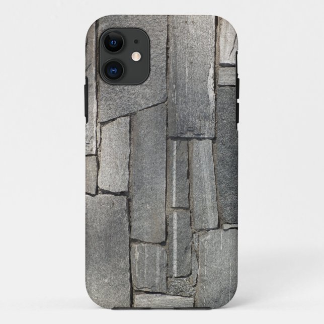 Capa Para iPhone 11 Steely Stone Wall (Verso)