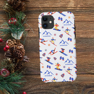 Capa Para iPhone 11 Stoneham Quebec Canada Ski Snowboard Pattern