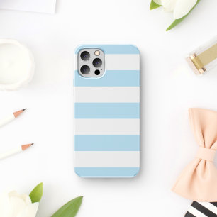 Capa Para iPhone 11 Stripes Azuis, Listras Brancas, Padrão Stripe