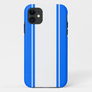 Capa Para iPhone 11 Stripes de corridas brancas azuis azuis e brilhant