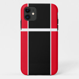 Capa Para iPhone 11 Stripes sofisticadas de corridas brancas, pretas e