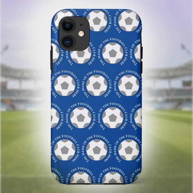 Capa Para iPhone 11 Sua Equipe de futebol de azul (Criador carregado)