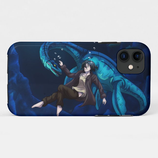 Capa Para iPhone 11 Submarino com Plesiossauro (Verso (horizontal))