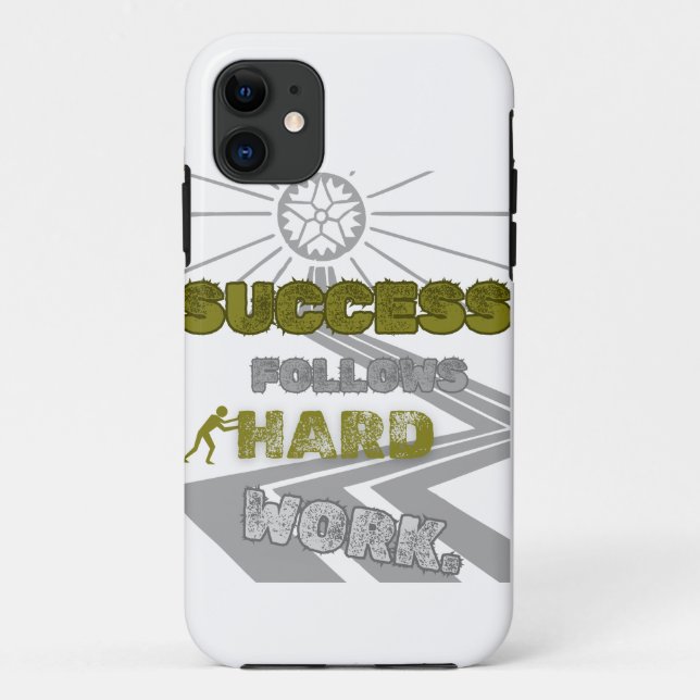 Capa Para iPhone 11 sucesso segue trabalho de duro (Verso)