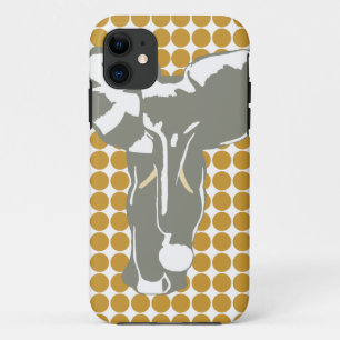 Capa Para iPhone 11 Sudan Marrom Safari Pontos com Elefante Pop Art