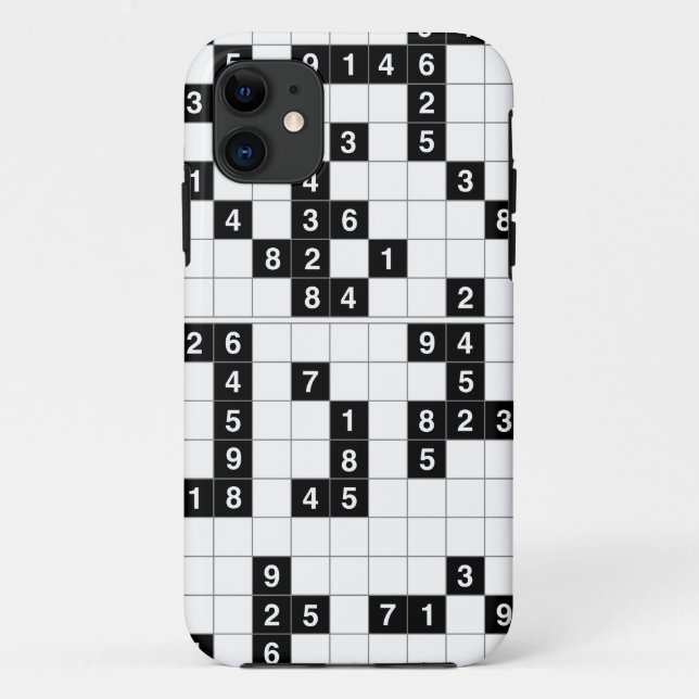 Capa Para iPhone 11 sudoku branco preto (Verso)