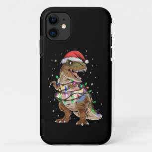 Capa Para iPhone 11 Suéter de Natal de Dinossauro T-rex Árvore de Nata