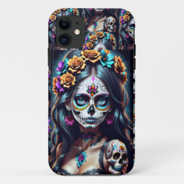 Capa Para iPhone 11 Sugar Skull Art - Fiesta das cores