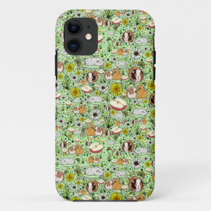 Capa Para iPhone 11 Suínos guineenses em verde